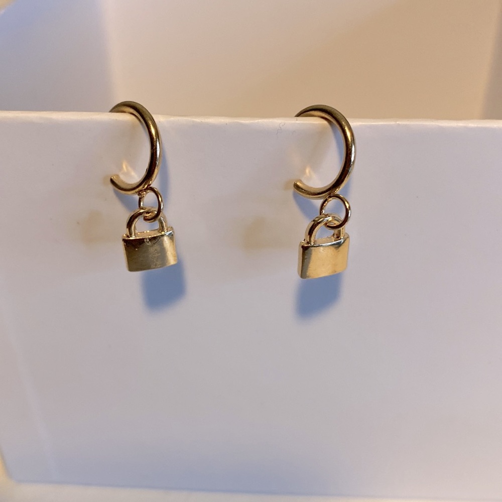 🌿4/$20 Lock and Hoop Earrings - Picture 2 of 3